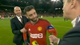 Awkward moment Ten Hag drags Fernandes out of interview live on Sky Sports