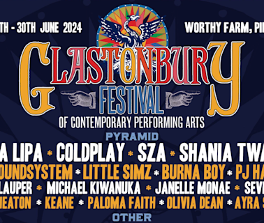 I love that the 2024 Glastonbury Festival logo looks so old