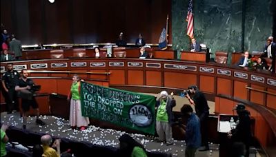 Ping-pong balls thrown at Atlanta City Council meeting by protesters in objection of Atlanta mayor