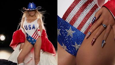 碧昂絲火辣美國國旗裝應援奧運選手 連美甲與珠寶都應景