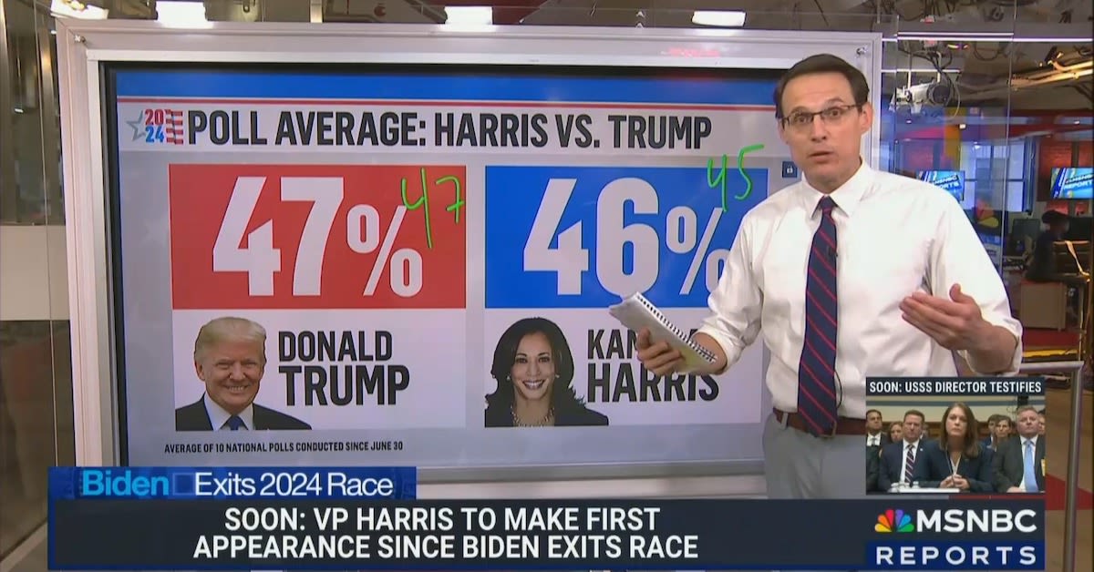 MSNBC’s Steve Kornacki Dismisses Kamala Doing Better Than Biden: ‘Based More on Hope’ Than Actual Polling