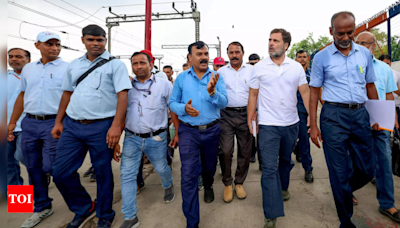 Controversy erupts over Rahul’s interaction with loco pilots as Northern Railway denies they were from Delhi Division | India News - Times of India