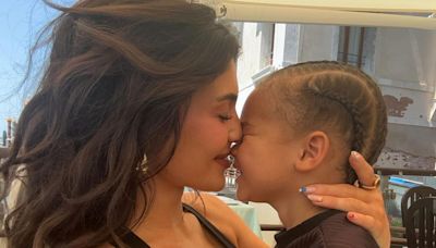 Kylie Jenner Rubs Noses with Son Aire in Sweet Pic and Shares BTS of Trip with Her Kids to Venice