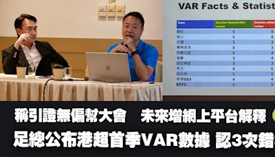 港超︱足總公布首季VAR數據 稱引證無偏幫大會 認3次錯判未來增網上平台解釋 (18:57) - 20240509 - 體育