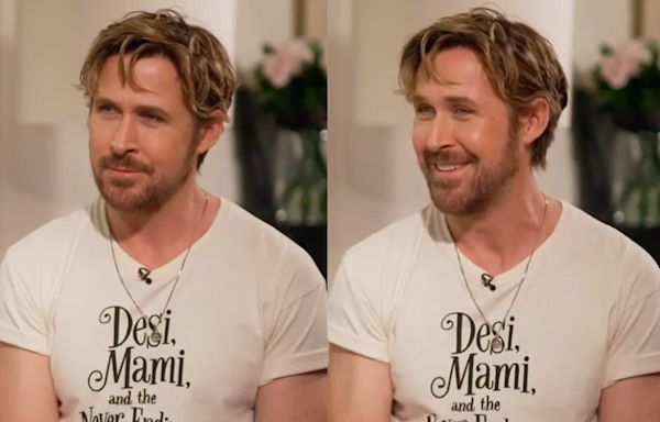 Ryan Gosling wears T-shirt promoting Eva Mendes’ children’s book during press tour