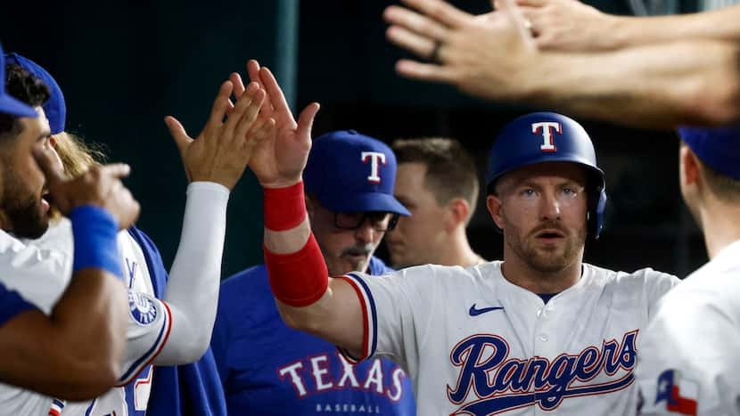 Texas Rangers OF Robbie Grossman celebrates 10 years in MLB