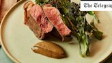 Rump steaks with charred sprouting broccoli and black garlic recipe