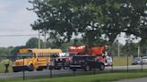 Crews respond to crash involving van, school bus near Canfield Fairgrounds