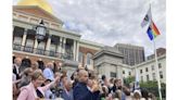 Healey, America's first lesbian governor, oversees raising of Pride flag at Statehouse