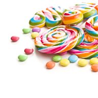 A type of candy that is hard and brittle, often made with sugar, corn syrup, and flavorings.