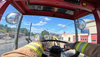 Ride Along In A Ladder Truck Responding To A House Fire