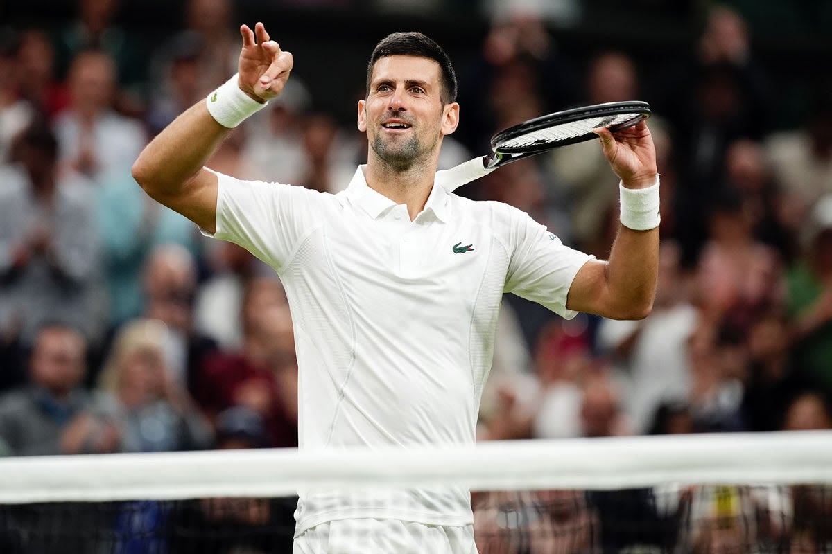 When is Novak Djokovic’s match at Wimbledon against Holger Rune?