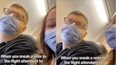 Woman surprises husband by asking flight attendant to announce he’s cancer-free during honeymoon trip