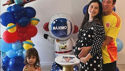 Rigoberto Urán y Michelle Durango celebraron el ‘baby shower’ de su hijo Máximo al estilo Copa América