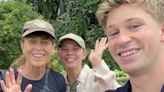 Robert and Bindi jet off on holiday with their mother Terri Irwin