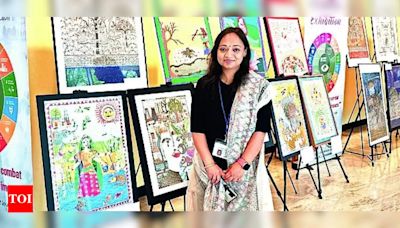 Ranchi girl showcases Mithila paintings at UN | Ranchi News - Times of India