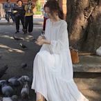 Zoe's SeCreT超仙法式復古森系白色長洋裝 連身裙 連衣裙 長袖洋裝 二件式套裝A20443