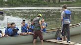 More than 800 GRPS eighth graders, along with Grand Rapids Mayor Bliss, take learning on the water with 'canoemobile' water experience