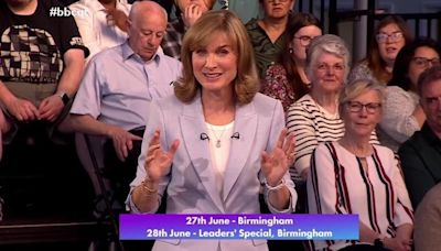 Question Time: Fiona Bruce surprised by audience's reaction to mention of Nigel Farage