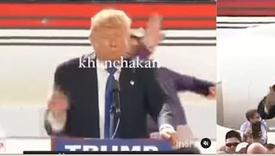 Video of former US president Donald Trump getting slapped at a rally was digitally altered