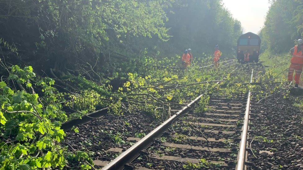 Scunthorpe: Trains disrupted after landslip blocks railway line