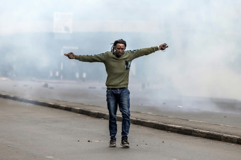 Dozens protest in Kenya with riot police out in force