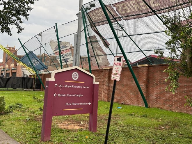Storm damages Howser's right-field fence, foul pole