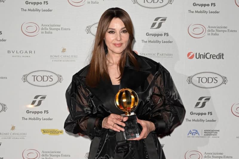 Monica Bellucci wins Globo d'Oro lifetime achievement award in Rome