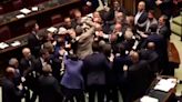 Bochornosa pelea en el Parlamento de Italia: un diputado termina evacuado en silla de ruedas