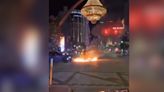 WATCH: Video shows vehicle doing doughnuts around fire under Playhouse Square chandelier