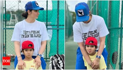 Sania Mirza and son Izhaan strike a pose with empowering message on t-shirt | Hindi Movie News - Times of India