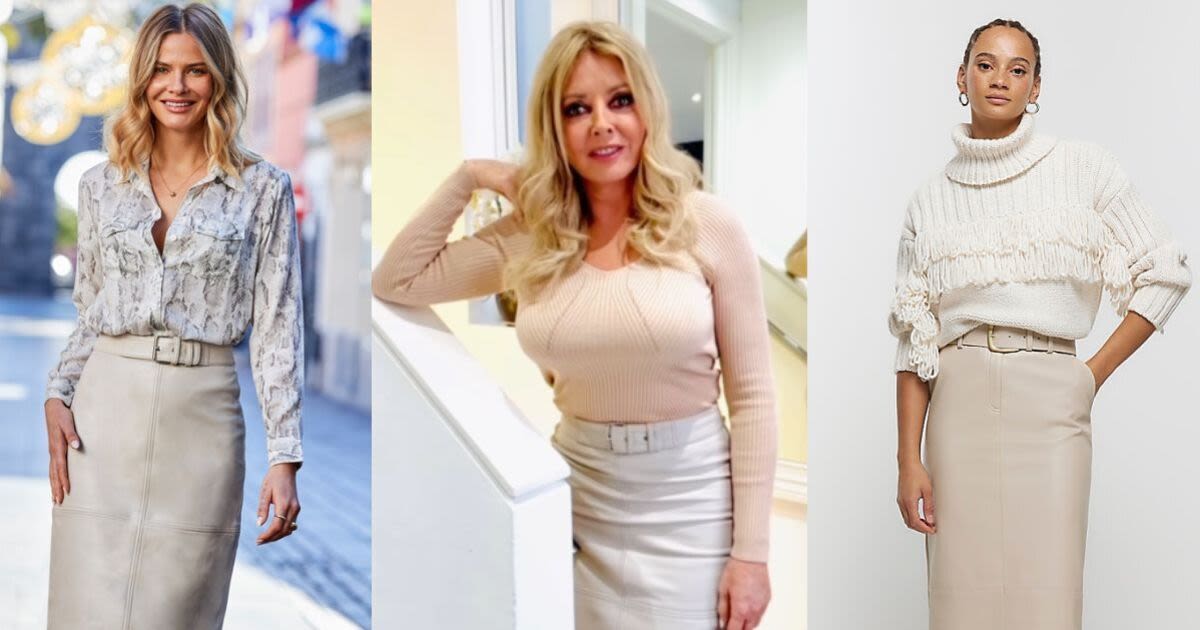 Get Carol Vorderman's leather skirt look with these alternatives