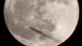 Mysterious object flying in front of the moon caught on camera