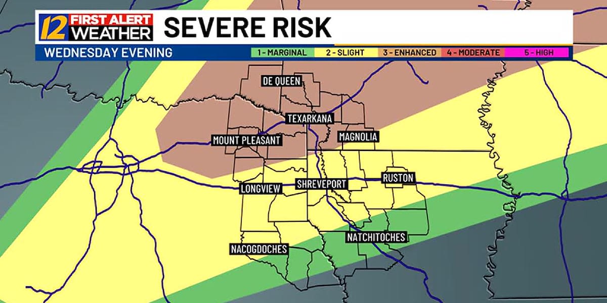 Severe weather possible tomorrow evening, Thursday evening