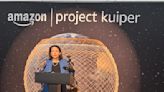 VIPs cut the ribbon at the grand opening of Amazon’s Project Kuiper satellite factory