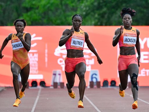 World 200-meter champion Shericka Jackson suffers apparent injury in race with Olympics on horizon