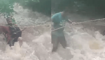 Navi Mumbai Rains: 70 Tourists Stranded At Waterfall In Belapur, Rescued By NMMC Fire Department (VIDEO)