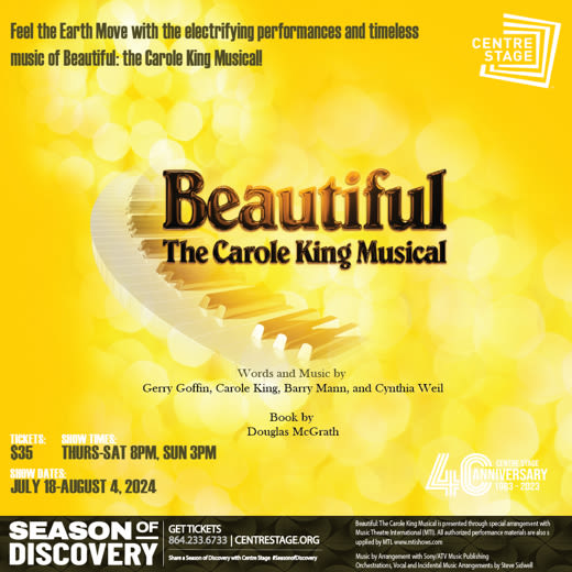 Beautiful: The Carole King Musical in South Carolina at Centre Stage 2024