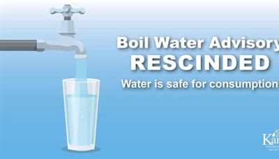 Boil Water Advisory rescinded for Kensington in Smith County