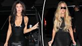 Khloé Kardashian and Kylie Jenner sizzle in risqué black sheer and latex LBDs for alcohol launch