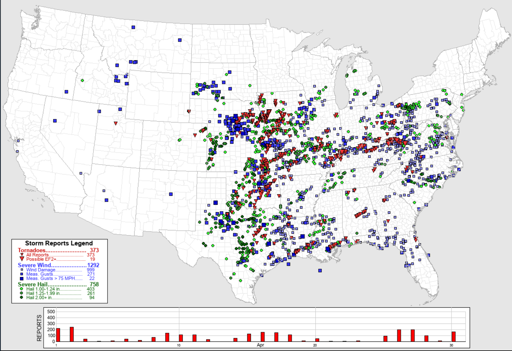 373 tornadoes hit the US in April — nearly double the average. Here's how many hit Texas