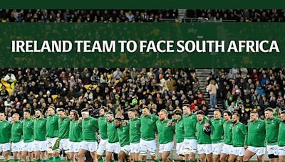 Ireland team to face South Africa