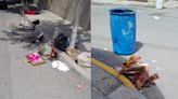 Empleados de Limpia dejaron basura en la calle en Quintas Quijote