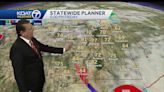 Warm for western New Mexico, cloudy and cool east