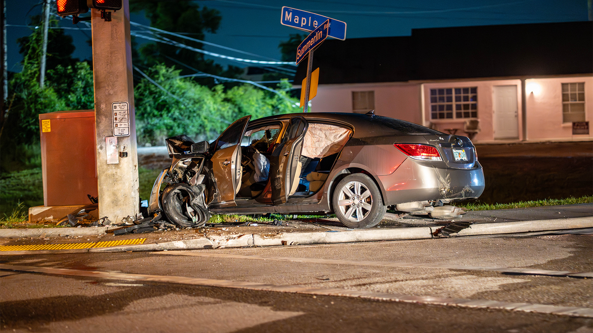 Man arrested for DUI after crashing vehicle into pole near Pine Manor