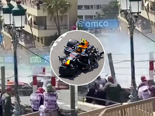 El video inédito del accidente de Checo Pérez en el GP de Mónaco de Fórmula 1, que terminó con un fotógrafo herido: cuánto costará el arreglo del Red Bull