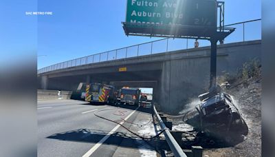 Girl dies following fiery crash on Business 80 in Sacramento area, CHP says