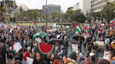 Thousands of protesters march in downtown Los Angeles calling for cease-fire in Gaza