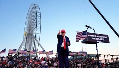 Trump tells Jersey Shore crowd he’s being forced to endure ‘Biden show trial’ in hush money case - The Boston Globe
