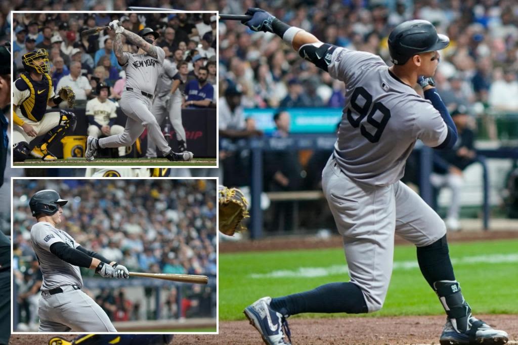 Yankees’ new-look lineup busts out in blowout win over Brewers